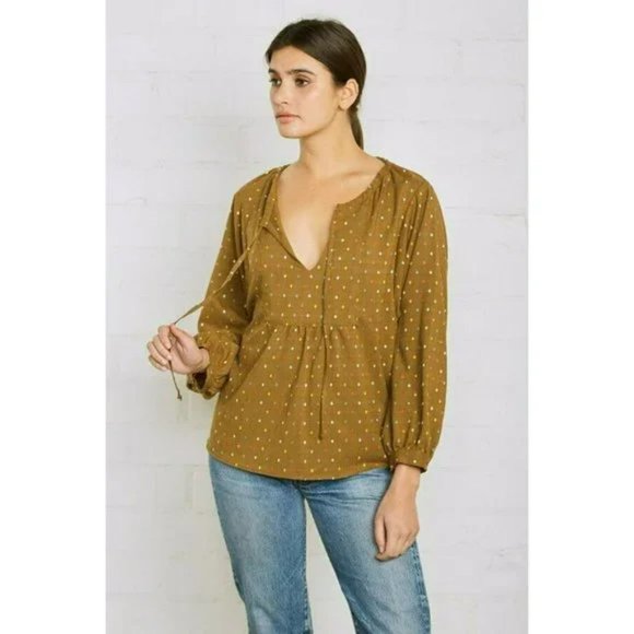 Rachel Pally Brown Polka Dot Blouse - Picture 1 of 8